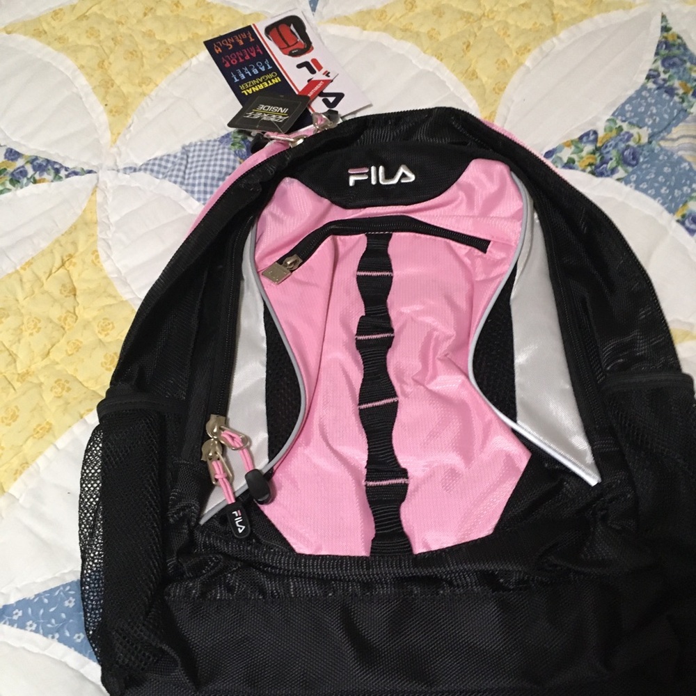NWT Fila Pink and Black Backpack with Logo